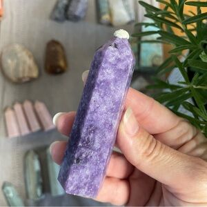 Purple lepidolite Crystal Point lepidolite polished tower